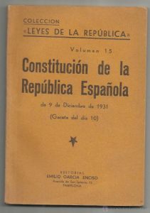 Portada de la Constitución de 1931