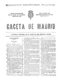 Portada de la Gaceta donde se publica el RD 23 11 1920